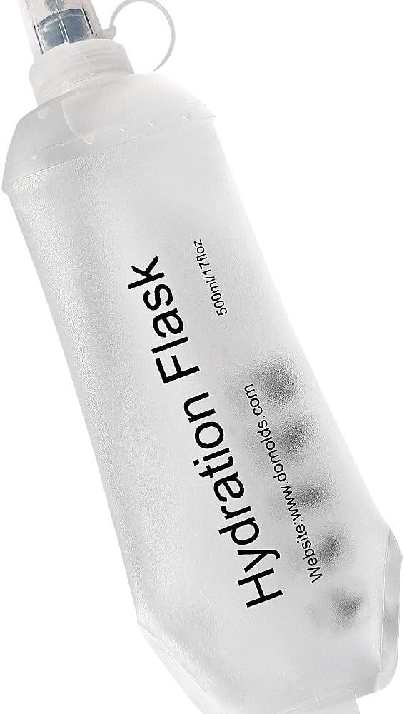 WILDREEDS 500ml Soft Flask, TPU Collapsible Soft Water Bottle for Hydration Pack, Running Vest, Folding Water Bottle for Hiking Cycling Climbing-1Pcs, White